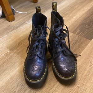 Dr. Martens Molly Iridescent Crackle Platform Boots